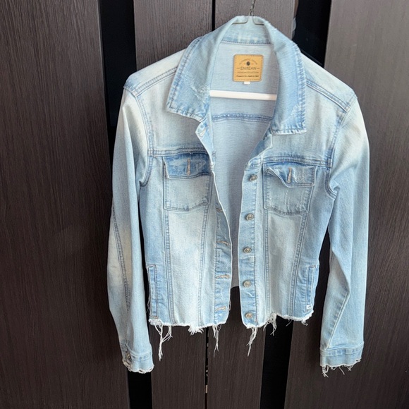 Distressed Custom Denim Jacket with Evil Eye Design - Picture 3 of 3